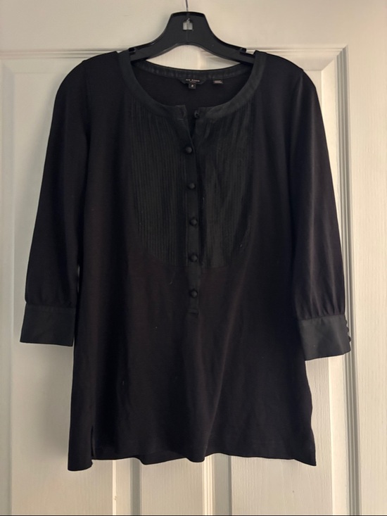 Ted Baker Tops - Ted Baker 100% Spun Silk Button-Front Tuxedo Tunic Top Sz 2